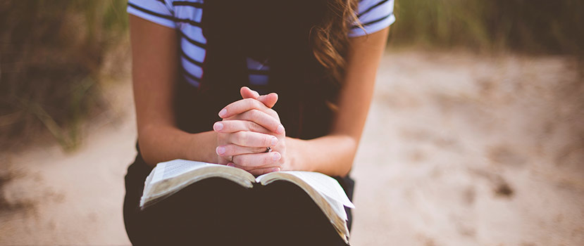 Lady reading the bible